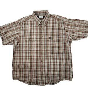 Wrangler Riggs Workwear Shirt Men's XL Plaid Outdoor Short Sleeve Button Down
